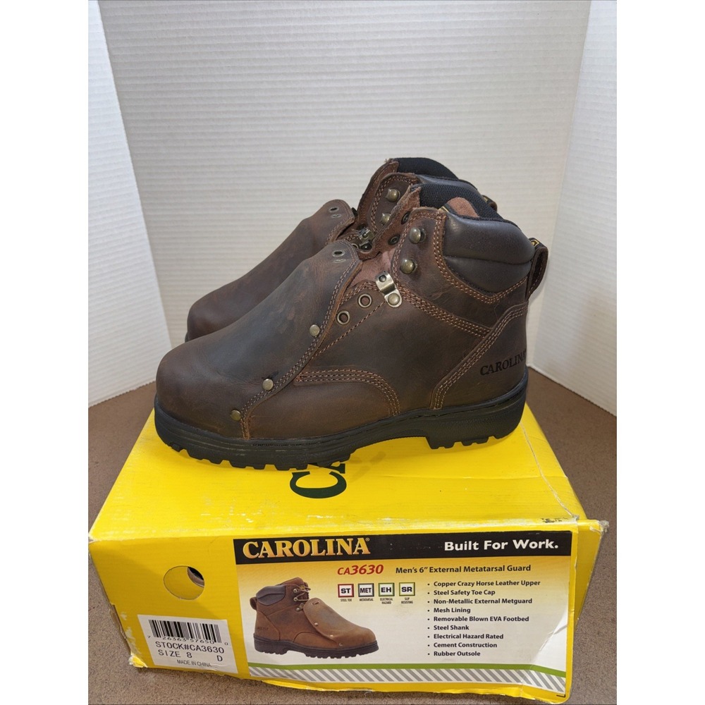 CAROLINA CA3630 METATARSAL Men's Sz 8D, NEW Steel-Toe Work Boot (No Laces)